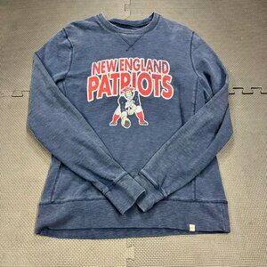 New England Patriots 47 Brand Navy Sweatshirt Large 100% Cotton Crewneck NFL App